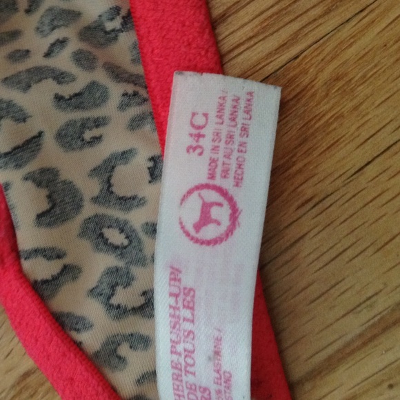 Cheetah & hot pink strap PINK bra - Picture 2 of 3