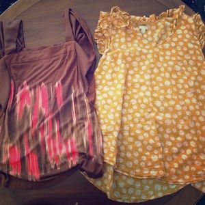 2 Anthro Earth-toned Tops