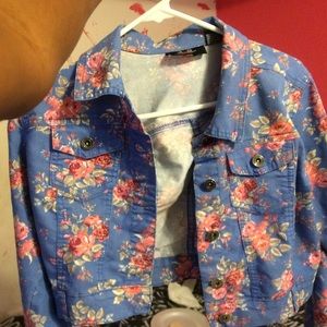 A floral print crop jacket