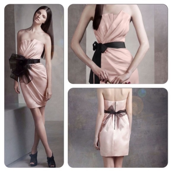 White by Vera Wang Short Draped Satin