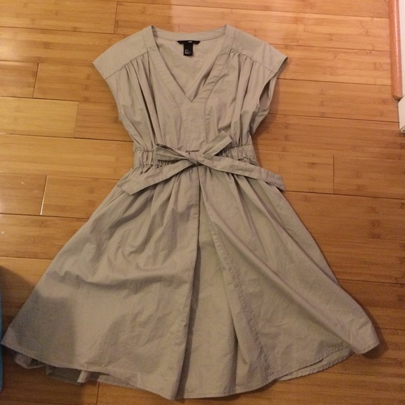 Beige dress.