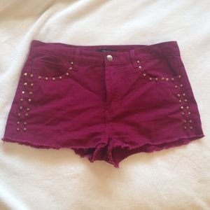 •on hold• Maroon detailed shorts