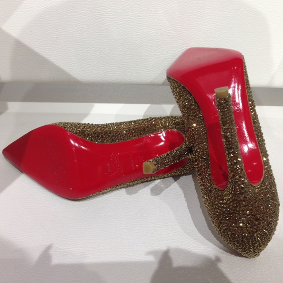 Christian Louboutin Pigalle Gold Stiletto Shoes - Picture 4 of 4