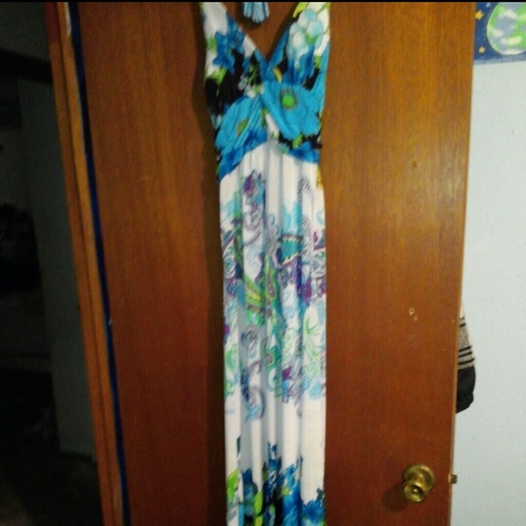 Halter style maxi dress.