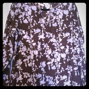J. Jill boho tunic brown and white floral