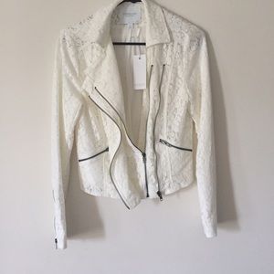 NWT White Lace Moto-jacket