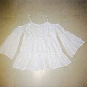 Off shoulder white top