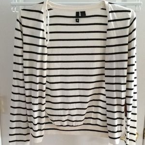 Stripe H&M cardigan with elbow patches