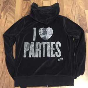 Victoria's Secret PINK jacket I ❤️ parties Lg