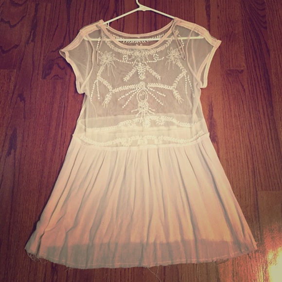 Free People Sheer beaded tunic