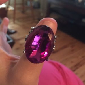 Very nice adjustable ring with large oval stone.