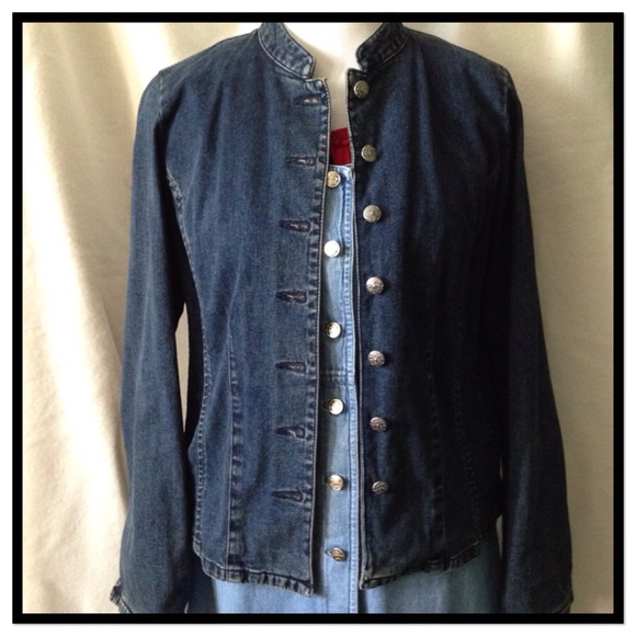 Jackets & Coats Unique Denim Jacket With Ornate Metal Buttons Poshmark