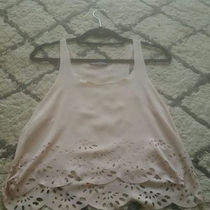 Brandy Melville Pink Cut-out Crop Top