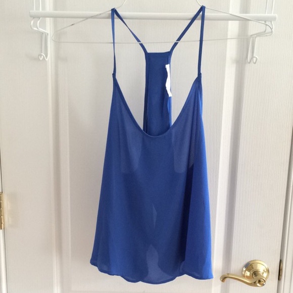 Cobalt blue lush tank with open-back detail!
