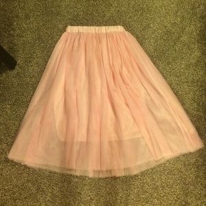 Pink womens tulle skirt