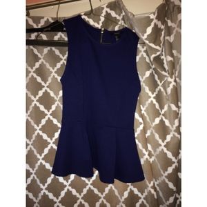Navy Blue Peplum tank top