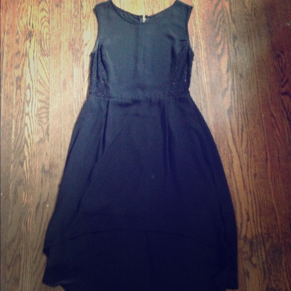 High-low black dress