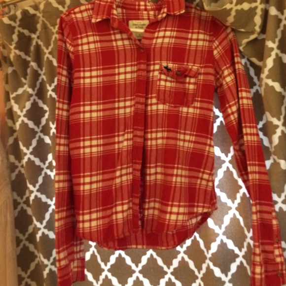 Abercrombie & Fitch Red Flannel Shirt
