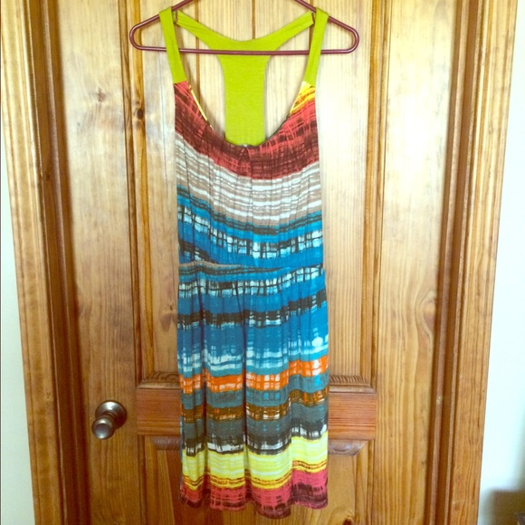 Lush knit multicolored racerback dress