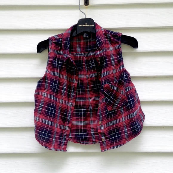 Flannel crop top