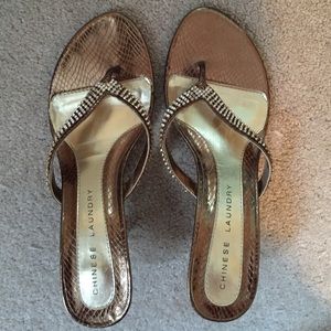 Copper colored Chinese Laundry sandals