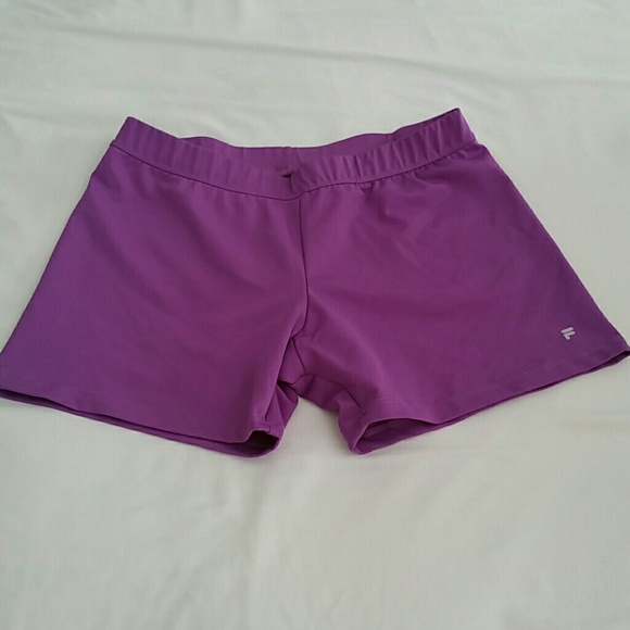 Fila Purple Spandex Workout Shorts - Picture 1 of 2