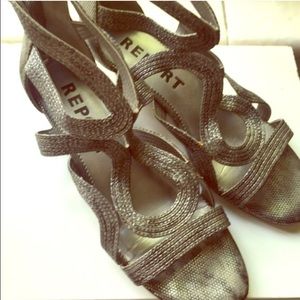 Report Metallic Gladiator Mini Sandals