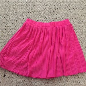 Hot pink pleated skirt