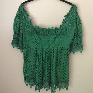 Victoria's Secret green lace top