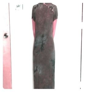 Long sheer Asian-inspired maxi dress