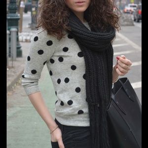 BR gray and black polka dot sweater