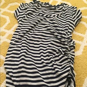 White/Navy Blue striped top