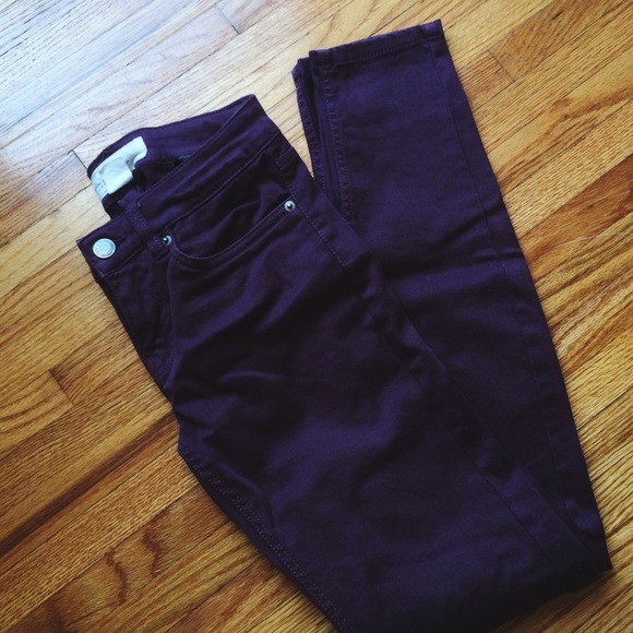 H&M dark plum skinny jeans