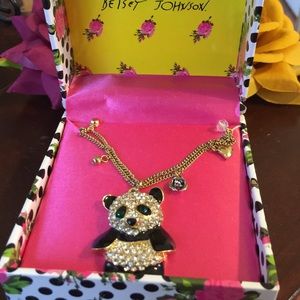 Betsey Johnson Stone Panda necklace