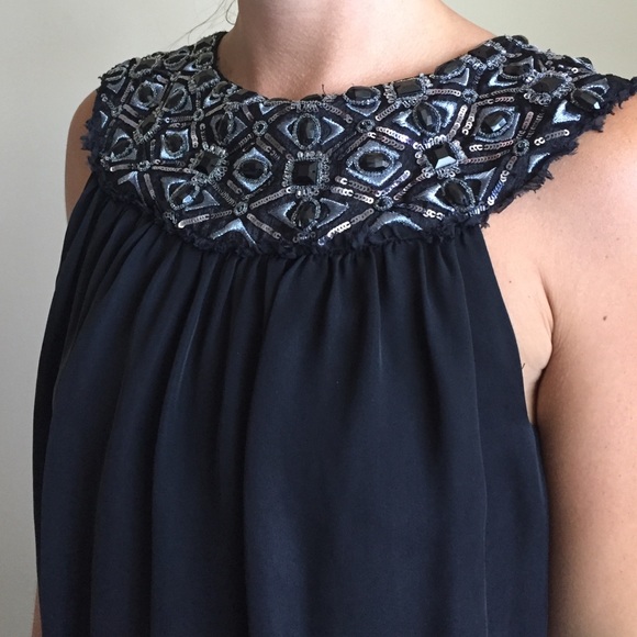 Alice + Olivia Black Embroidered Silk Dress - Picture 2 of 4