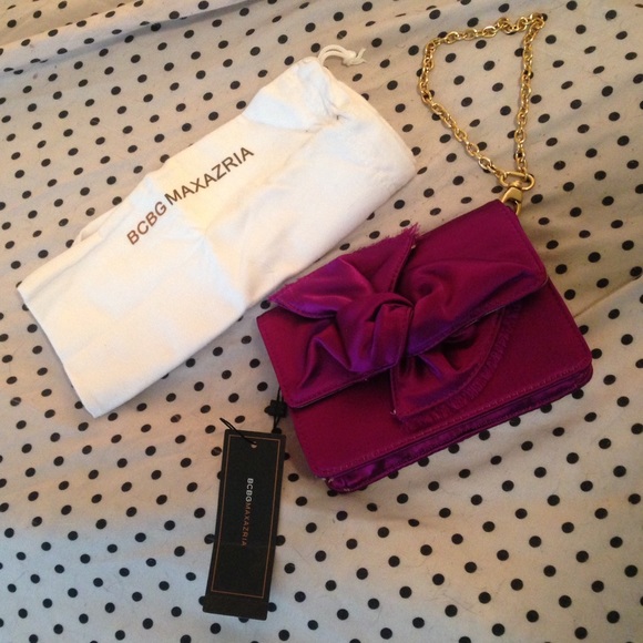 NWT BCBG purple wristlet evening purse