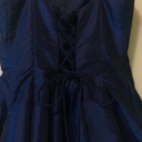 Navy Formal Ruffle Dress - Picture 3 of 4