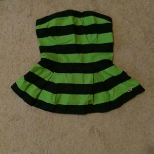 Hollister green and navy blue top