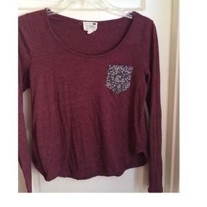 Pac Sun long sleeve with flower detailed pocket