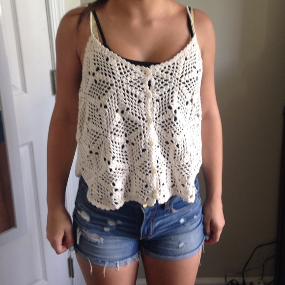 Knitted tank crop top