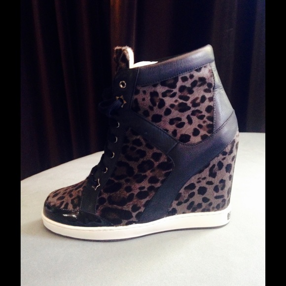 Jimmy Choo Panama Leopard Print Wedge Sneakers