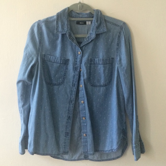 Chambray collared shirt with faded star print - Picture 1 of 4