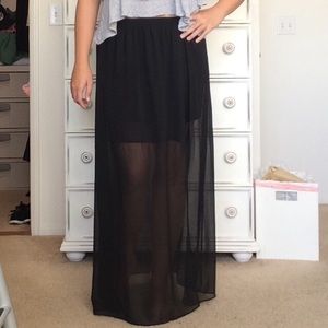 ✔️SOLD Sheer Black Maxi Skirt