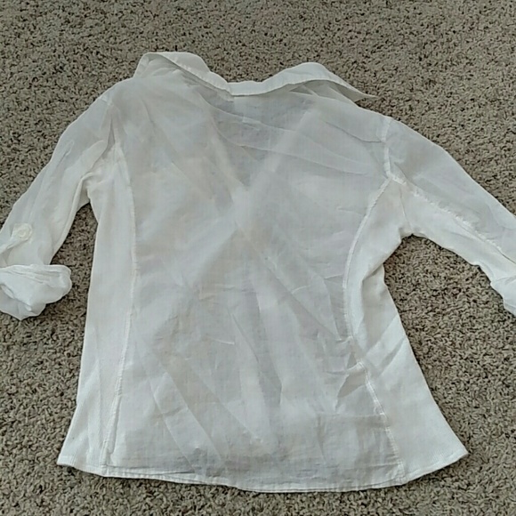 White cotton button up shirt - Picture 4 of 4