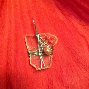 Jewelry - Sea glass and freshwater pearl pendants Jewelry - Sea glass and freshwater pearl pendants
