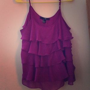 Purple Ruffle Tank Top