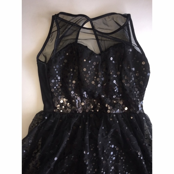 Black sequin prom dress