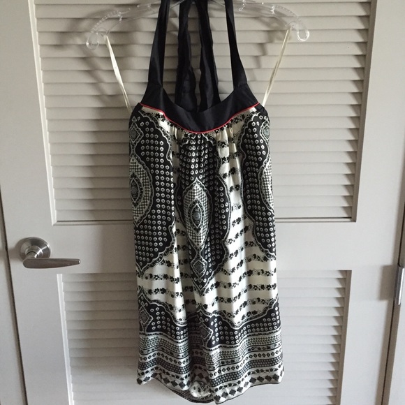 Silk Print Halter Dress by Cynthia Vincent