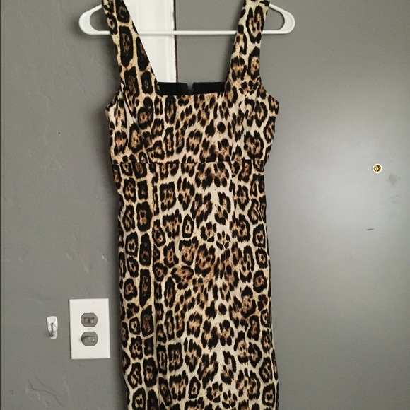 Leopard print body con dress