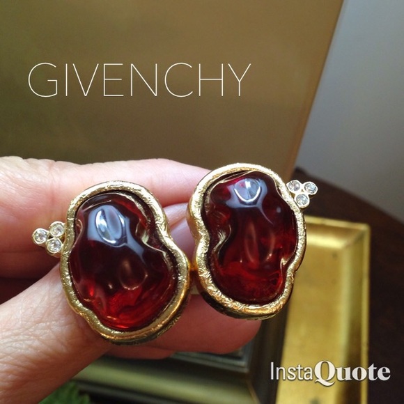 Givenchy Jewelry - Givenchy Abstract Amber & Gold Colored Clips